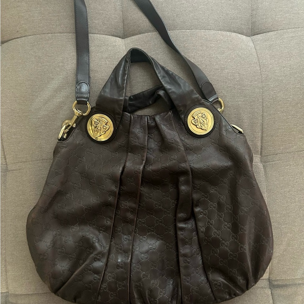Gucci Brown Leather Tote Bag